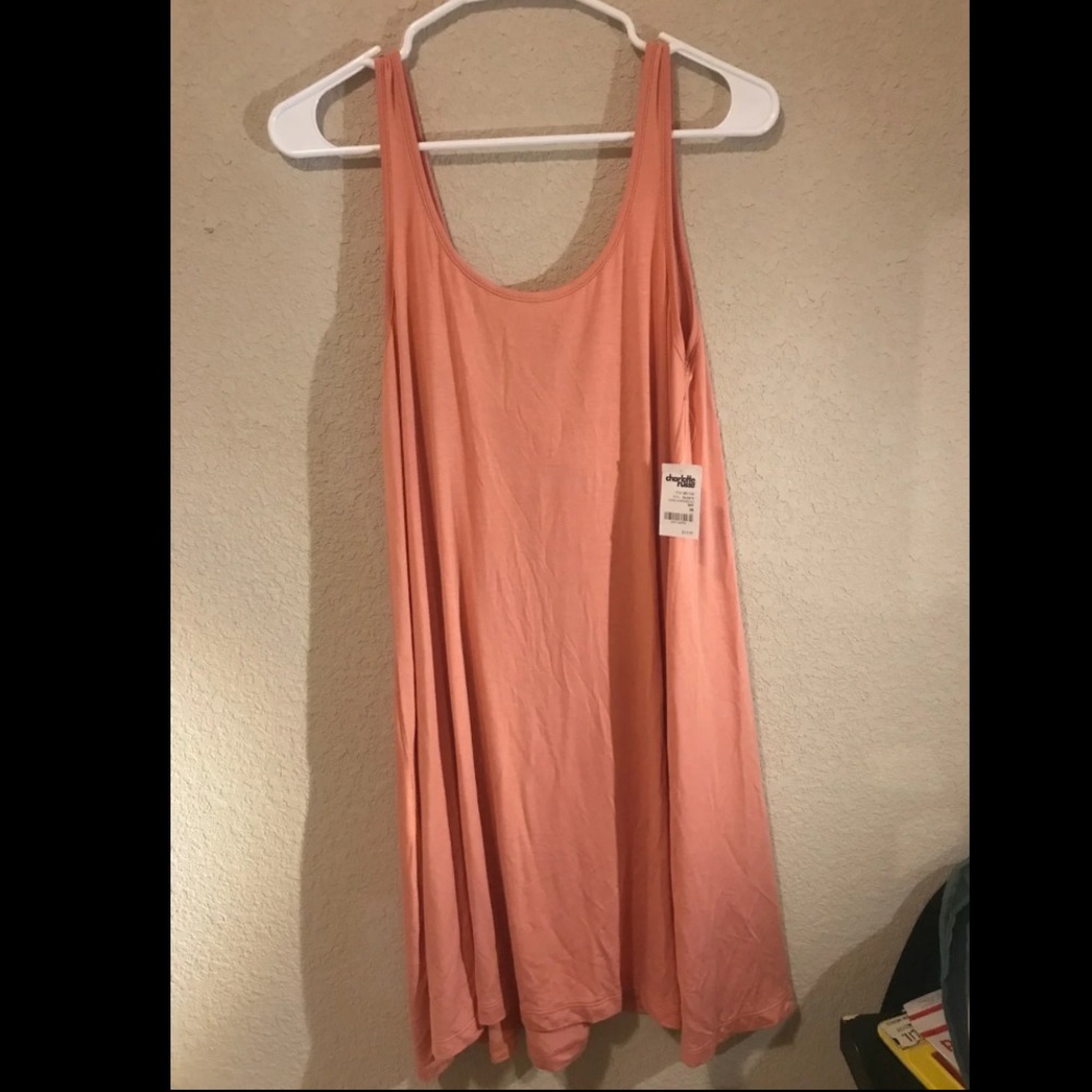 Orange cotton shift dress